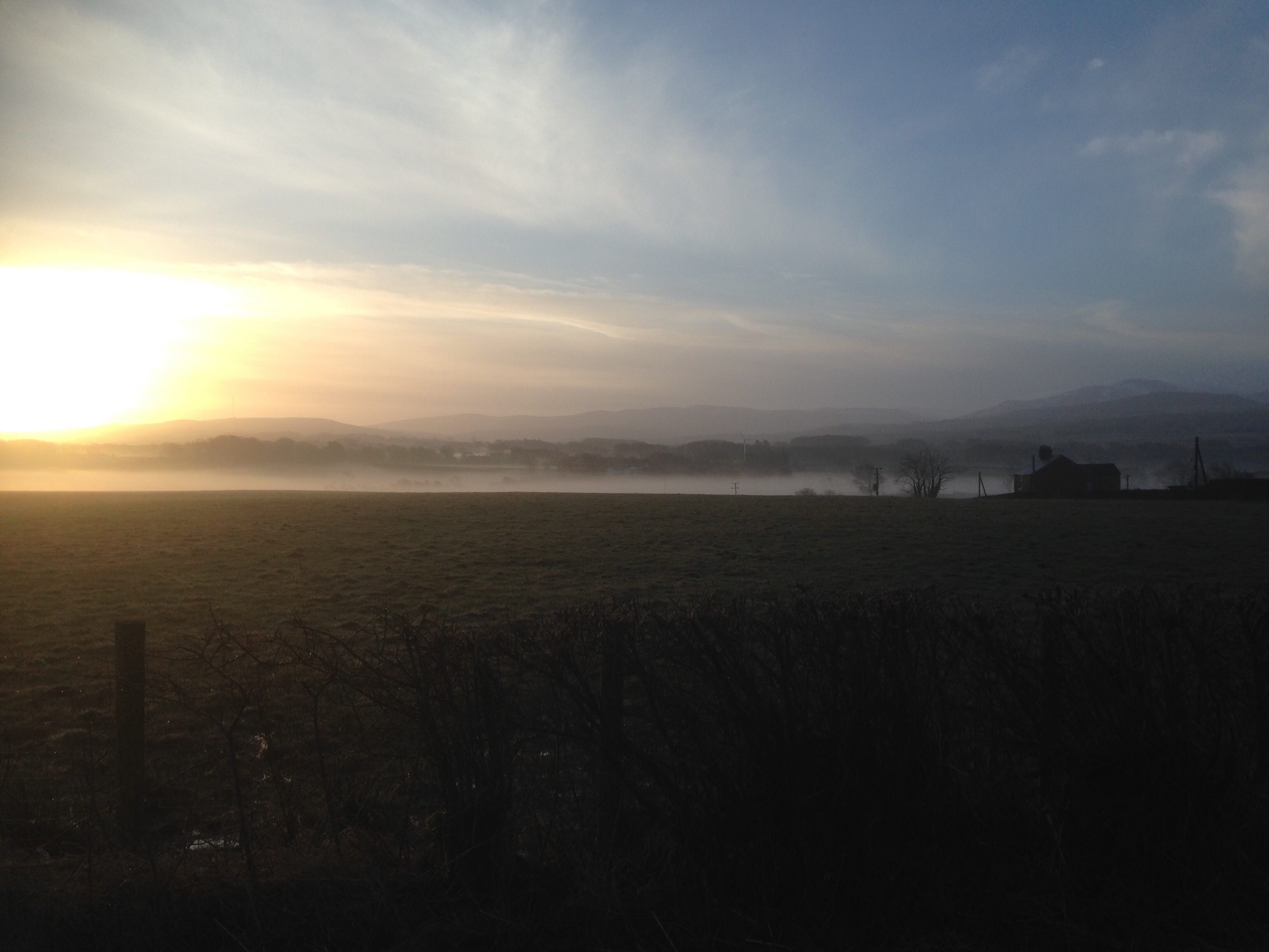 Misty Morning looking towards the Solway Firth and beyond from near to Leesrigg Cottage Holiday Cottage